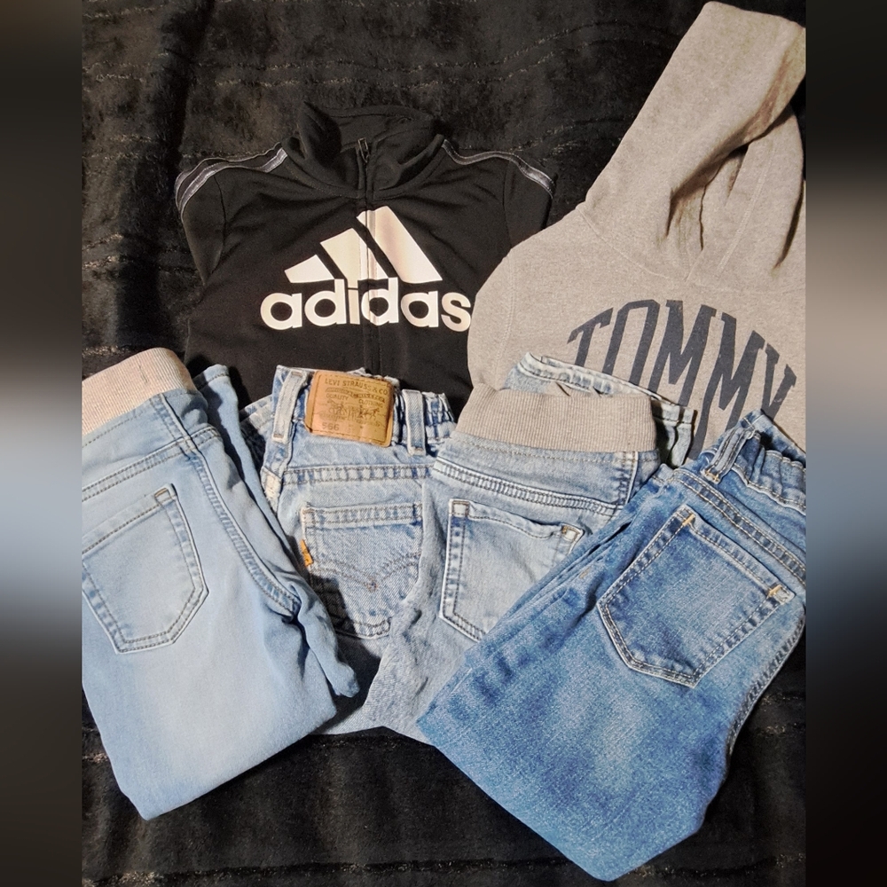 Adidas Black Hoodie and Denim Jeans Set